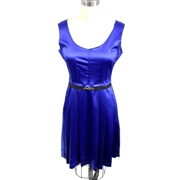 Vera Wang Simply Vera Size 4 Dress Formal Cobalt Blue Sleeveless Cocktail NWOT - Picture 2 of 6